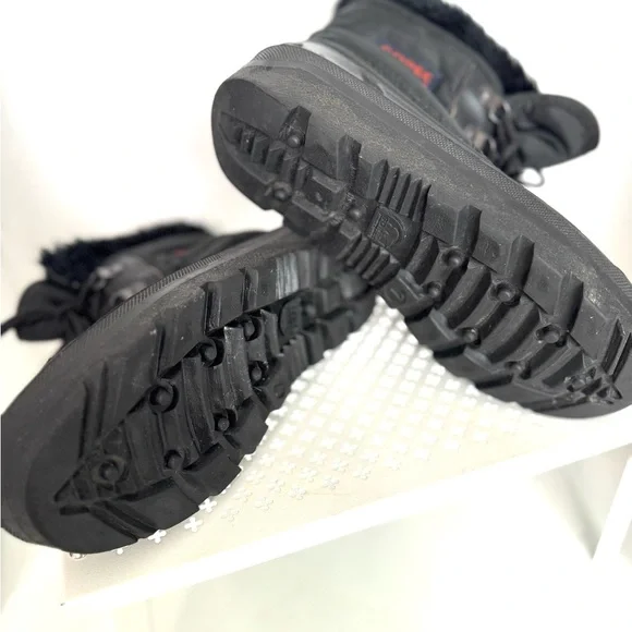 Sorel Black Insulated Boots Size 7 Lace Up Rubber Sole Winter Waterproof Snow - Picture 7 of 7